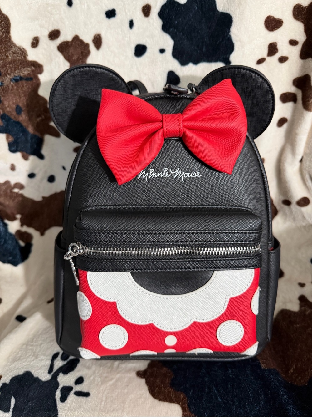 Loungefly Minnie Mouse Black and Red Kids Mini Backpack - Picture 3 of 7
